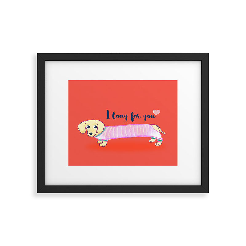 Valentine's Day dachshund dog Framed Art Print Gallery Image 5