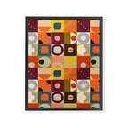 Vibrant Geometric Squares and Circles Pattern - Modern Craft Framed Canvas Print Gallery Image 8