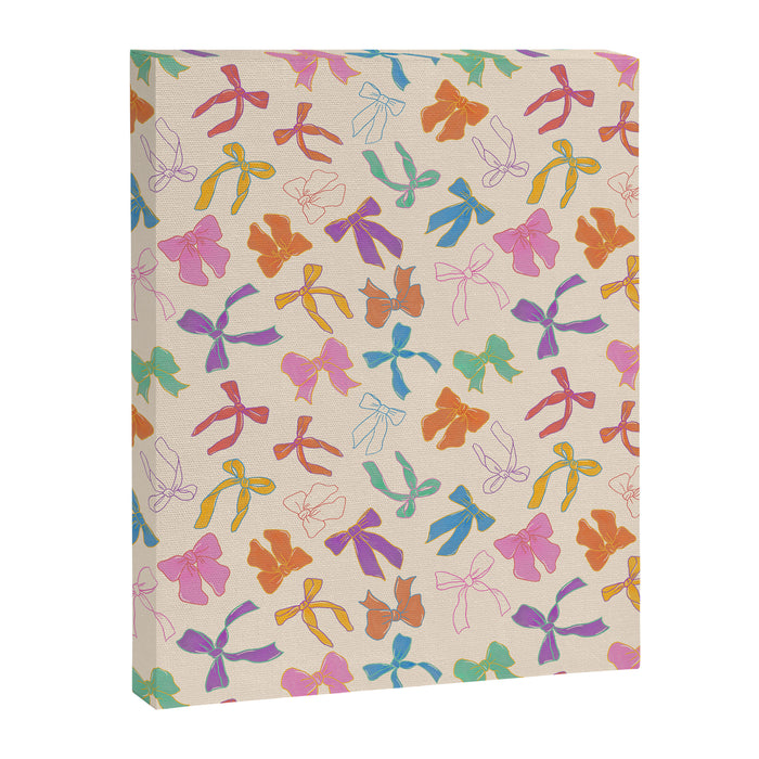 Vintage Coquette Colorful Bows Pattern Canvas Print Gallery Image 1