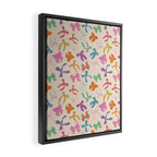 Vintage Coquette Colorful Bows Pattern Framed Canvas Print Gallery Image 2