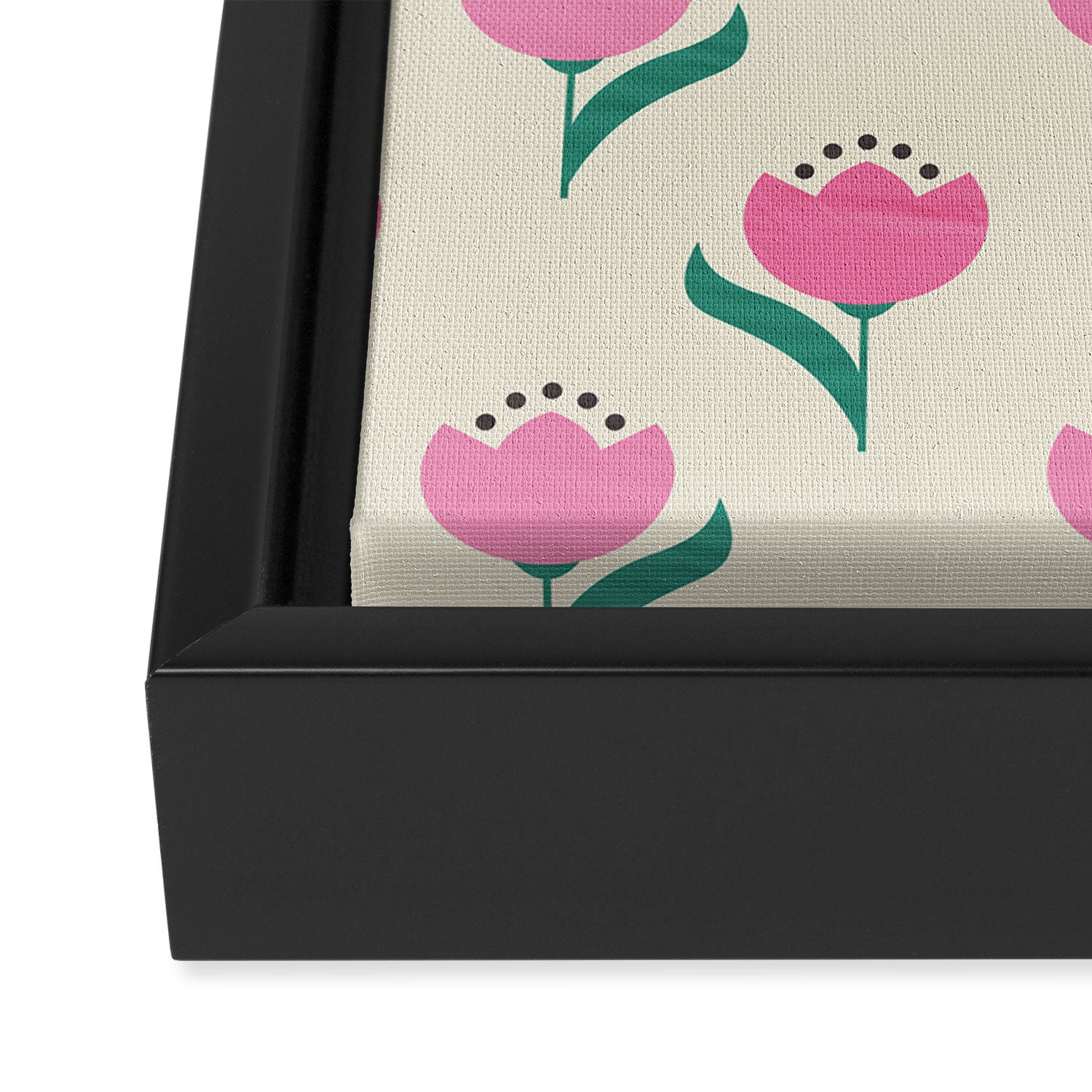 Vintage Pink Fabric Tulips  Framed Canvas Print Gallery Image 3