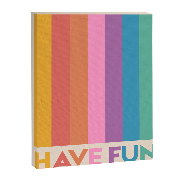 Vintage Rainbow Have Fun Text Canvas Print Gallery Image 1