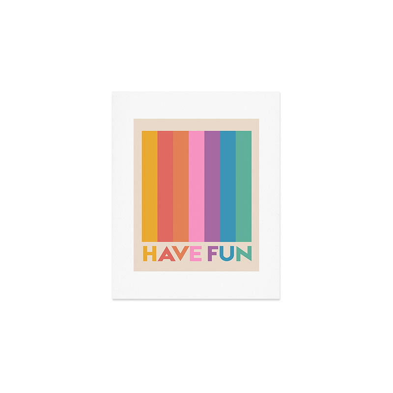 Vintage Rainbow Have Fun Text Art Print Gallery Image 1