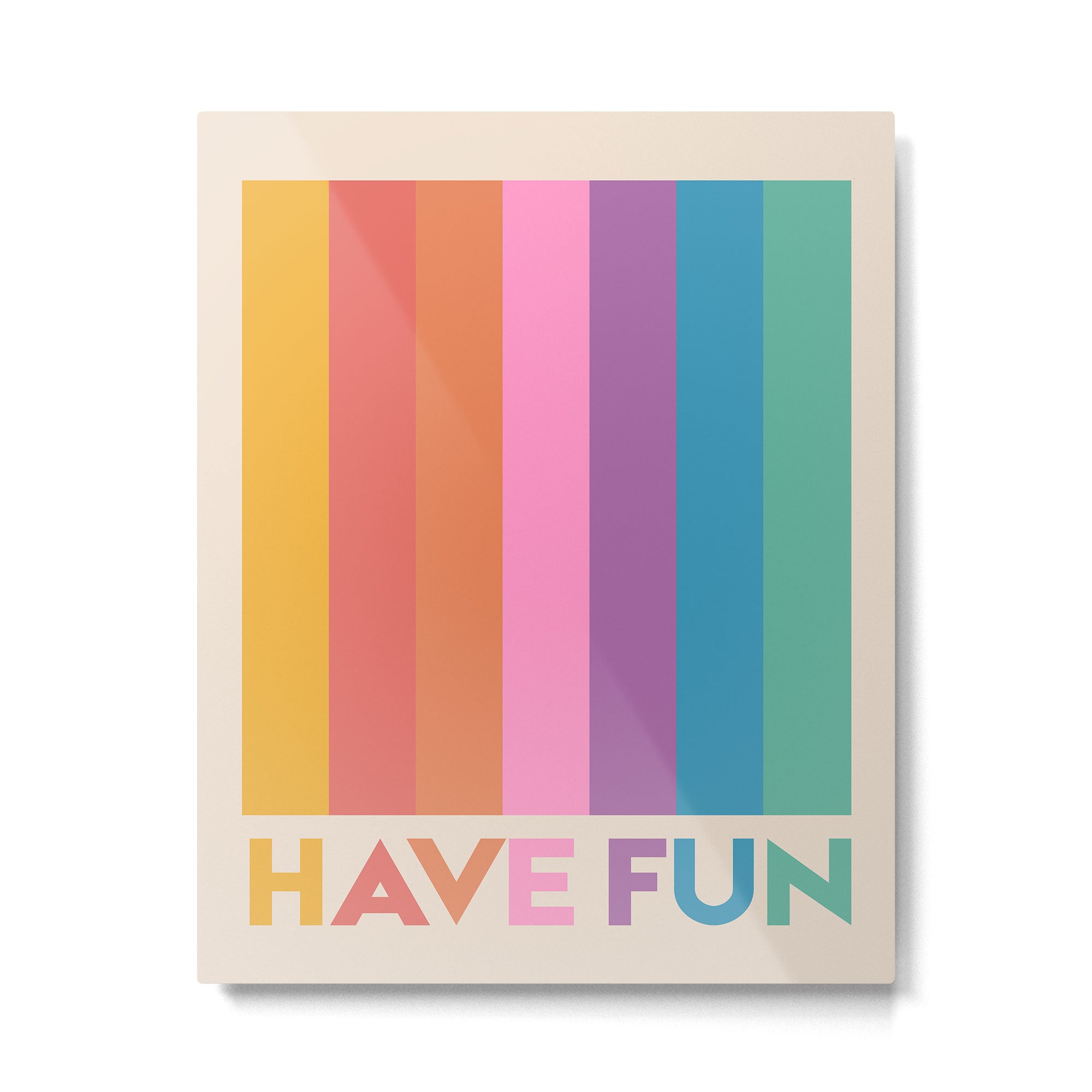 Vintage Rainbow Have Fun Text Metal Print Gallery Image 6