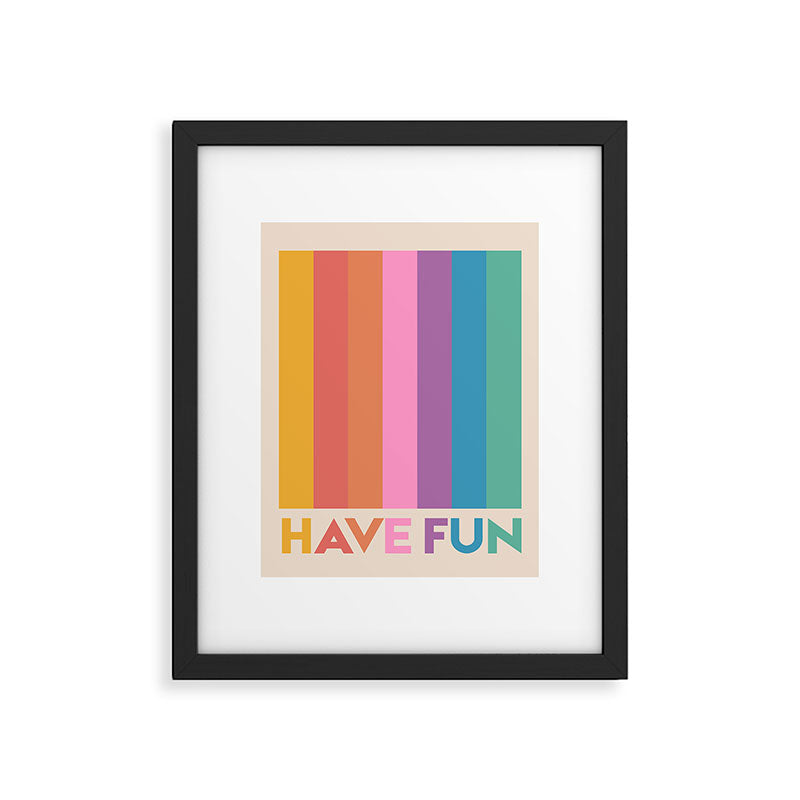 Vintage Rainbow Have Fun Text Framed Art Print Gallery Image 6