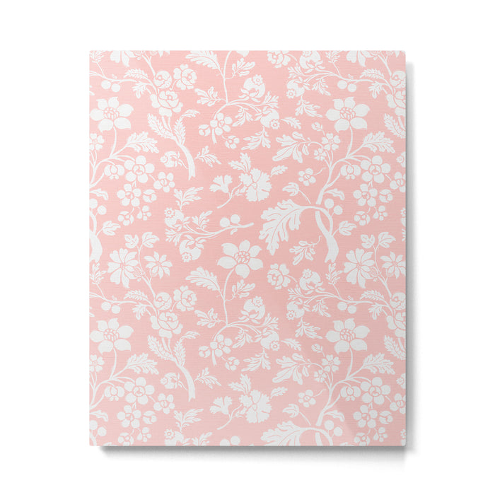 Vintage Style Chintz Florals On Soft Pink Metal Print Gallery Image 1