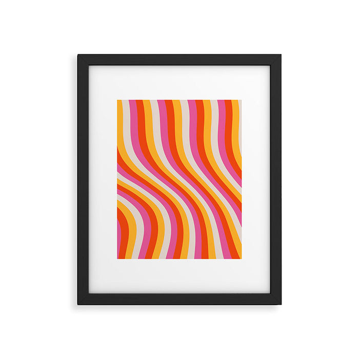 Wavy Retro Stripes Framed Art Print Gallery Image 1