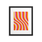 Wavy Retro Stripes Framed Art Print Gallery Image 6