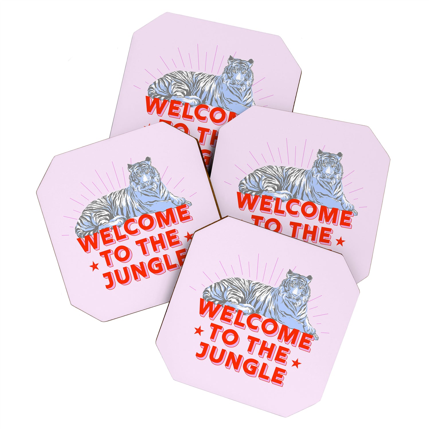 welcome to the jungle - retro tiger Coaster Gallery Image 1