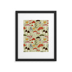 Whimsical Forest Mushrooms Pattern Framed Art Print Gallery Image 6