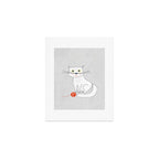 White Cat Art Print Gallery Image 1
