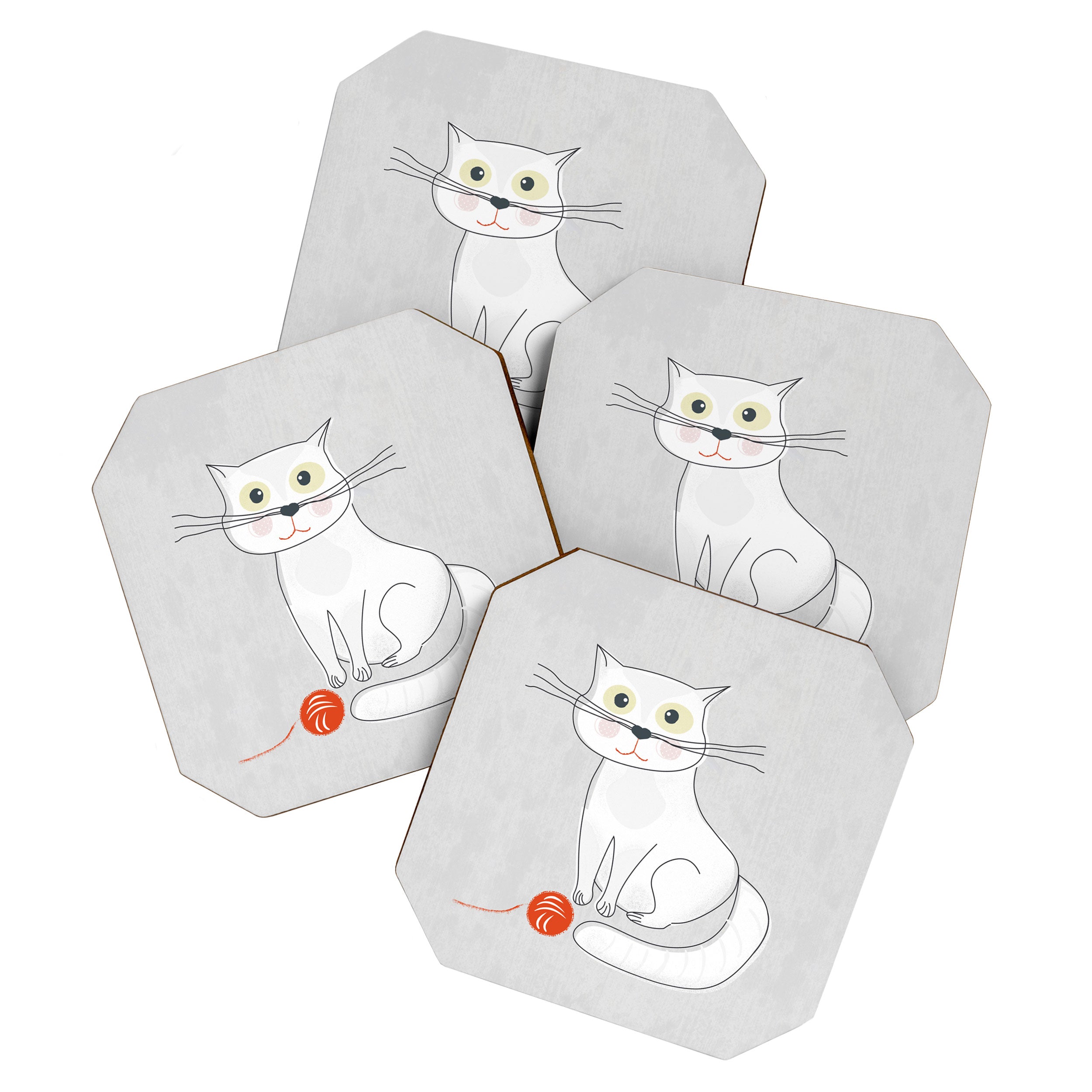 White Cat Coaster Gallery Image 1