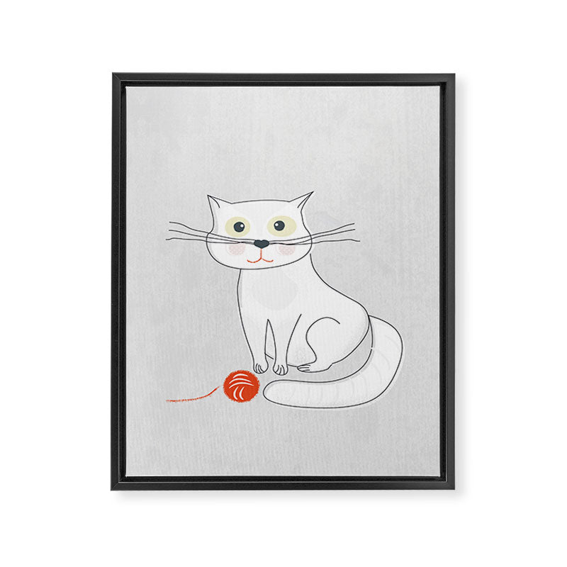 White Cat Framed Canvas Print Gallery Image 8