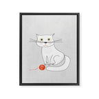 White Cat Framed Canvas Print Gallery Image 8