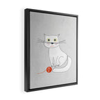 White Cat Framed Canvas Print Gallery Image 2