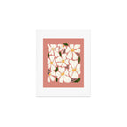 White Daisies On Pink Art Print Gallery Image 1