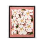 White Daisies On Pink Framed Canvas Print Gallery Image 8