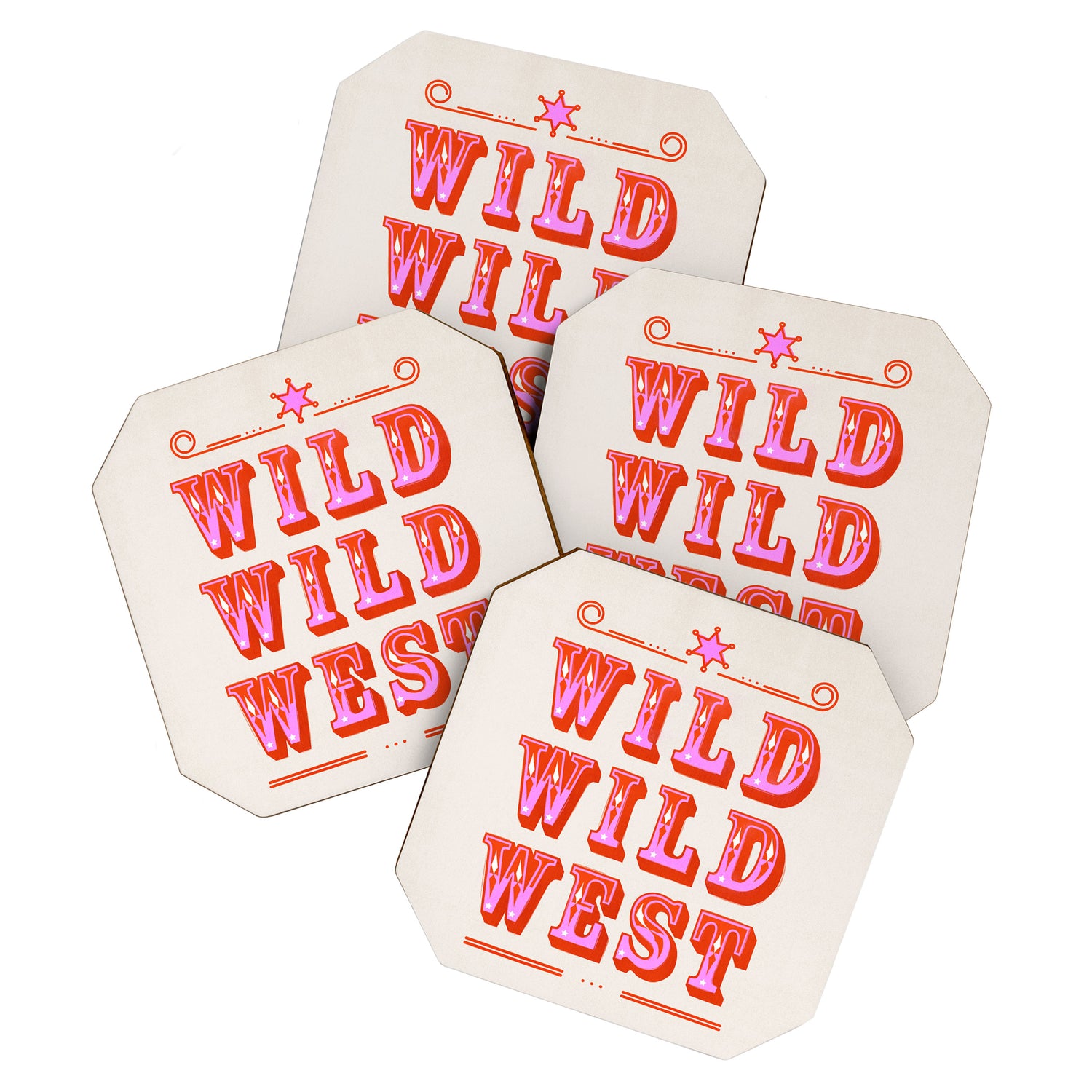 Wild Wild West Cowboy Typography Coaster Gallery Image 1