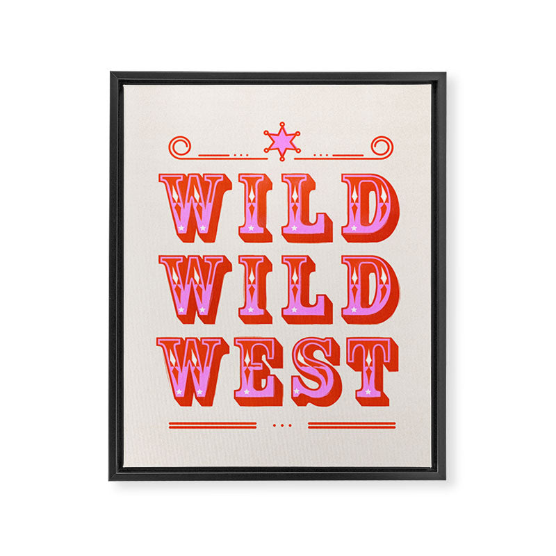 Wild Wild West Cowboy Typography Framed Canvas Print Gallery Image 8