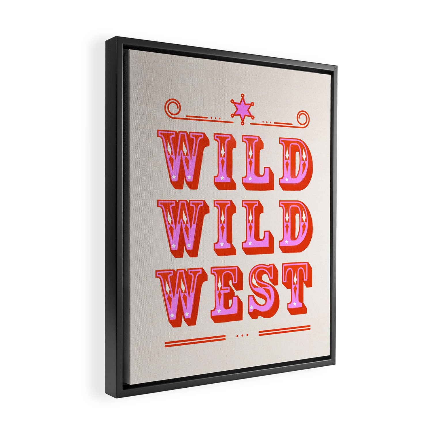 Wild Wild West Cowboy Typography Framed Canvas Print Gallery Image 2