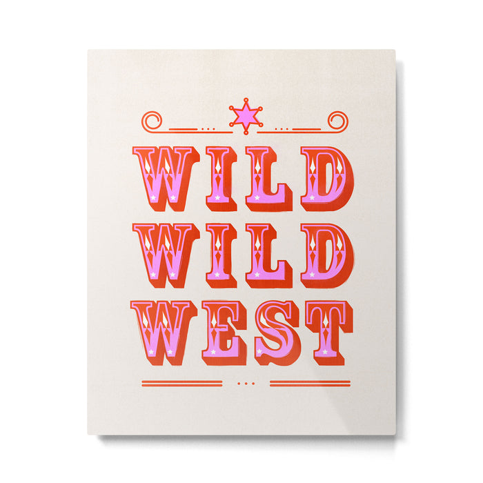 Wild Wild West Cowboy Typography Metal Print Gallery Image 1