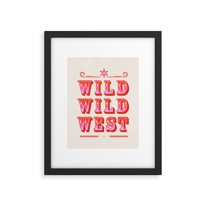 Wild Wild West Cowboy Typography Framed Art Print Gallery Image 6