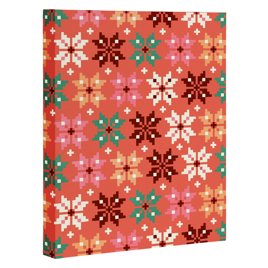 Winter Quilt Pattern no2 Canvas Print Gallery Image 3