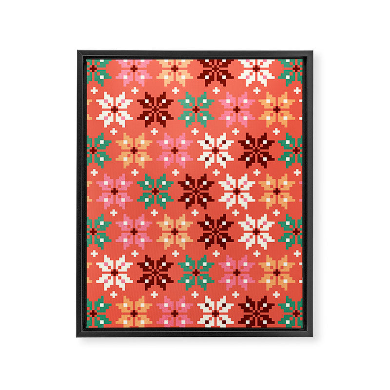 Winter Quilt Pattern no2 Framed Canvas Print Gallery Image 8