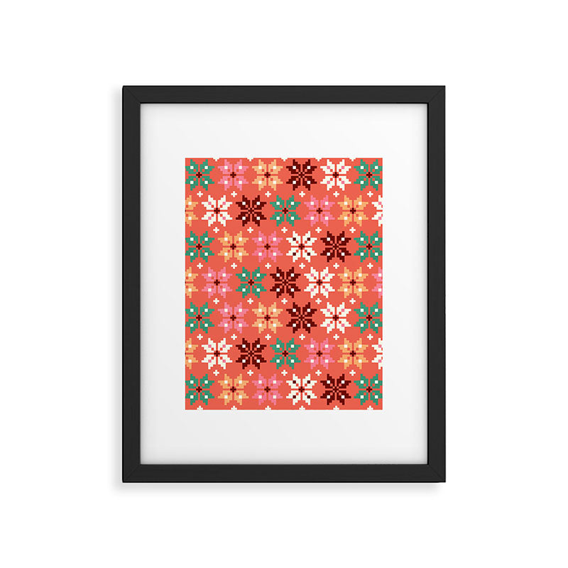 Winter Quilt Pattern no2 Framed Art Print Gallery Image 6