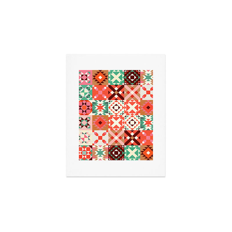 Winter Quilt Pattern no4 Art Print Gallery Image 1