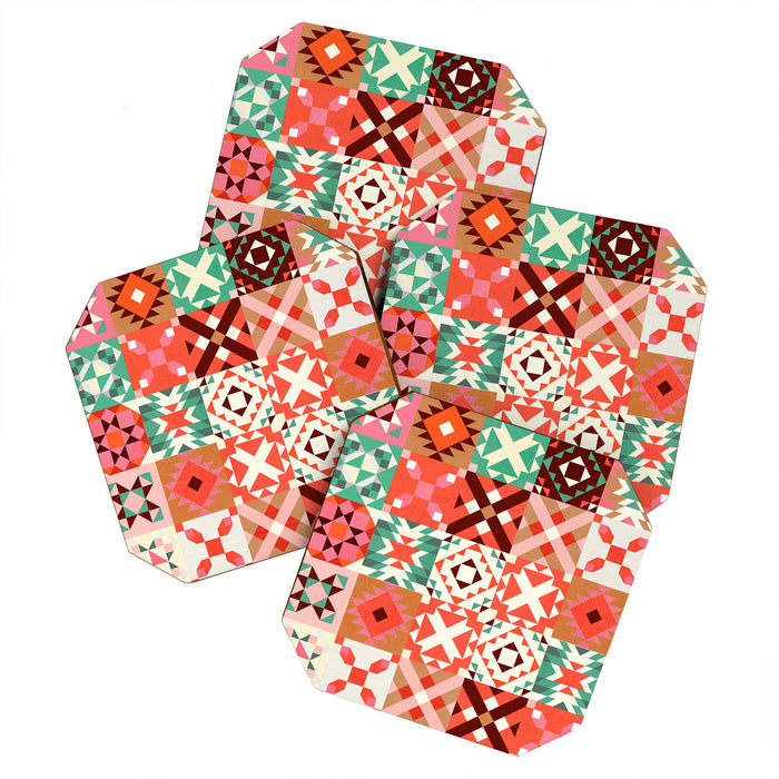 Winter Quilt Pattern no4 Coaster Gallery Image 1
