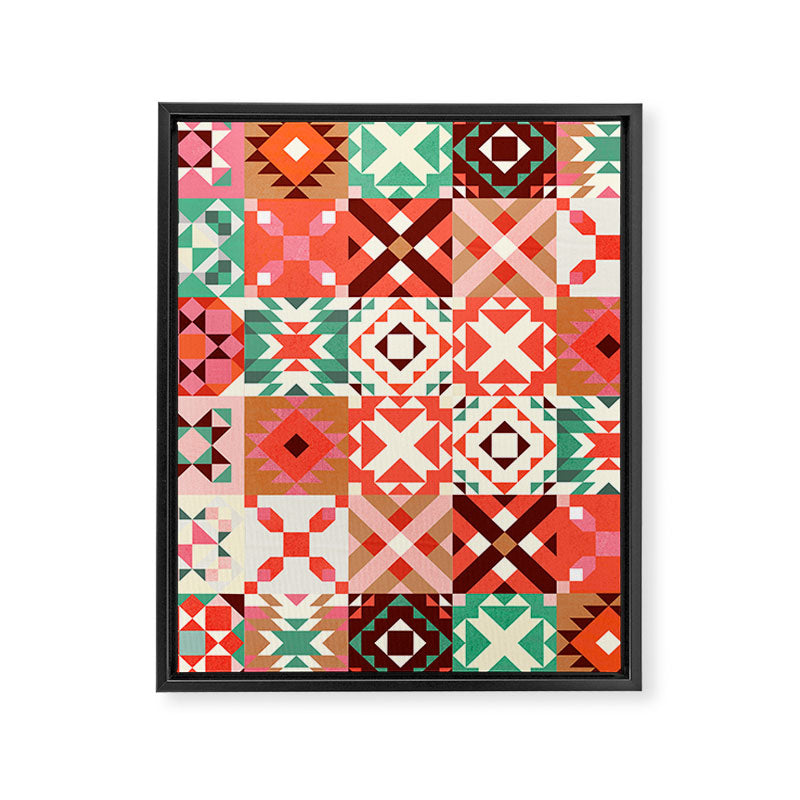 Winter Quilt Pattern no4 Framed Canvas Print Gallery Image 8