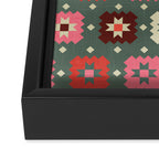 Winter Quilt Stars: Festive Mosaic in Jewel Tones Framed Canvas Print Gallery Image 3