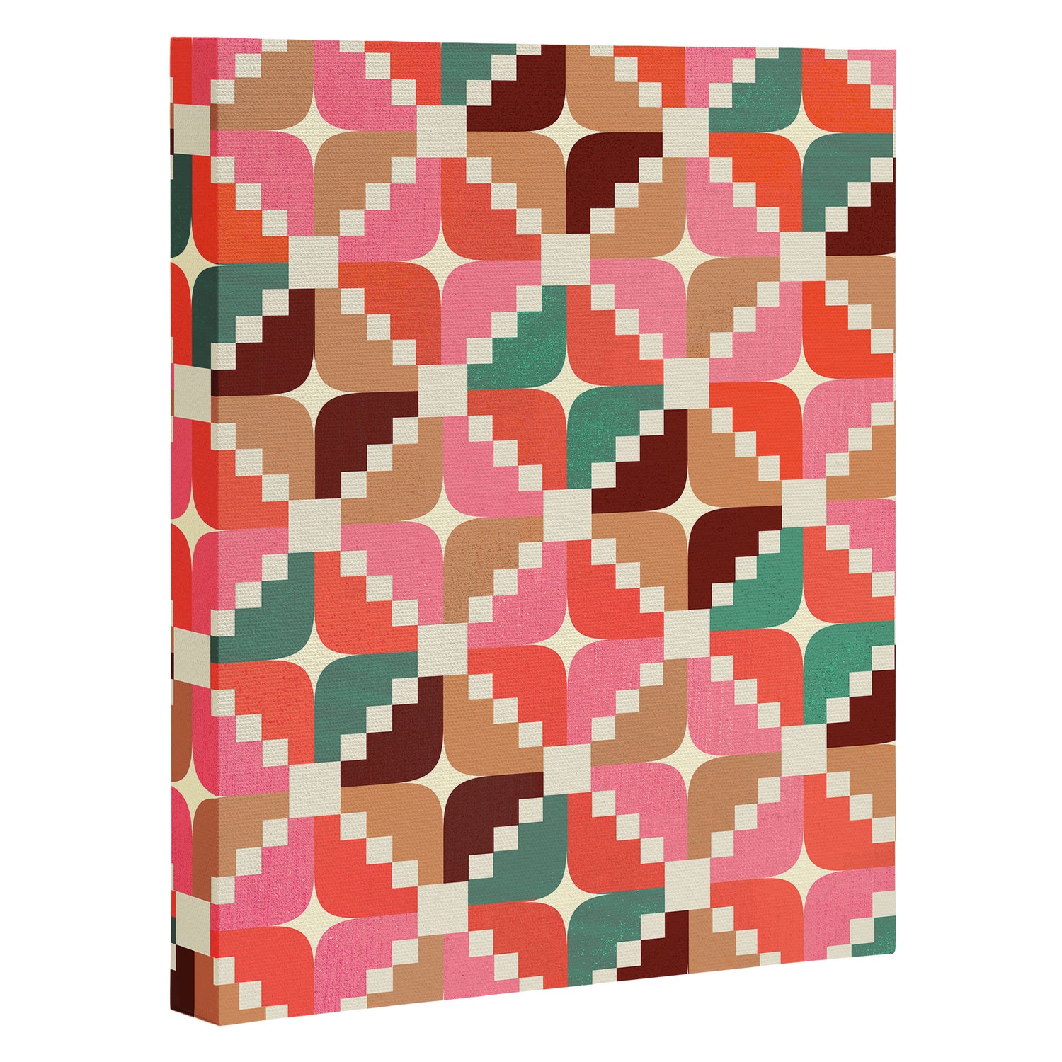 Winter Retro Quilt Pattern Canvas Print Gallery Image 3