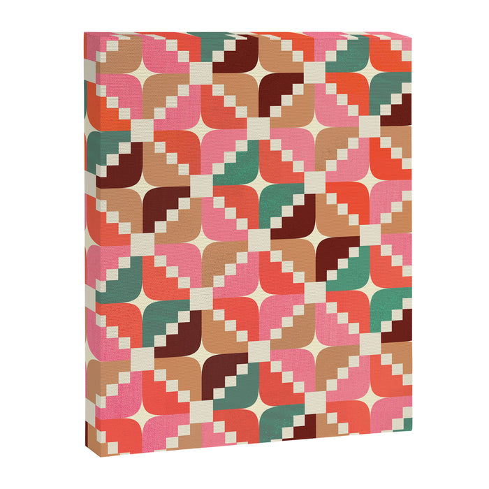 Winter Retro Quilt Pattern Canvas Print Gallery Image 1