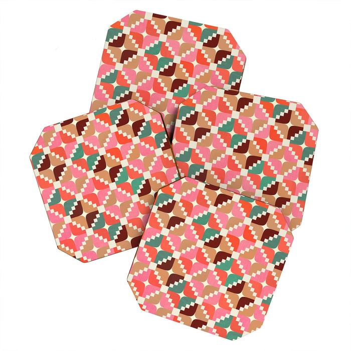 Winter Retro Quilt Pattern Coaster Gallery Image 1