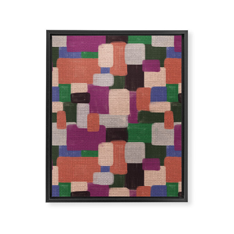 Woven Color Blocks - Modern Craft Texture Framed Canvas Print Gallery Image 8