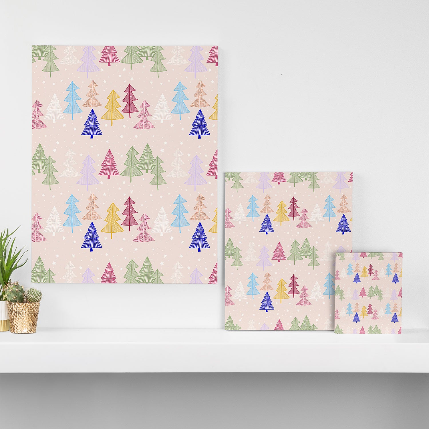 Xmas forrest pattern Canvas Print Gallery Image 3