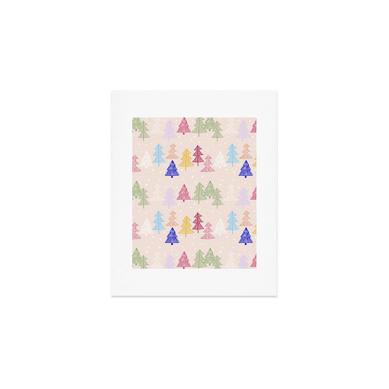 Xmas forrest pattern Art Print Gallery Image 1