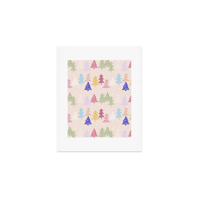 Xmas forrest pattern Art Print Gallery Image 1