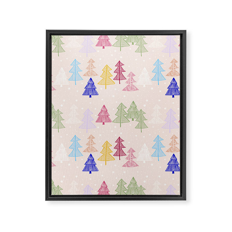 Xmas forrest pattern Framed Canvas Print Gallery Image 8