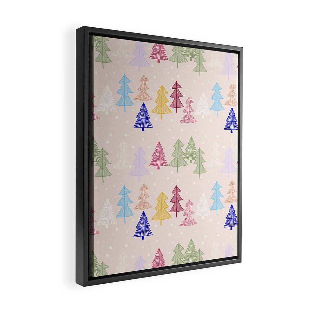 Xmas forrest pattern Framed Canvas Print Gallery Image 2