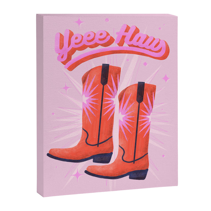 YEEE HAW Cowgirl Boots Canvas Print Gallery Image 1