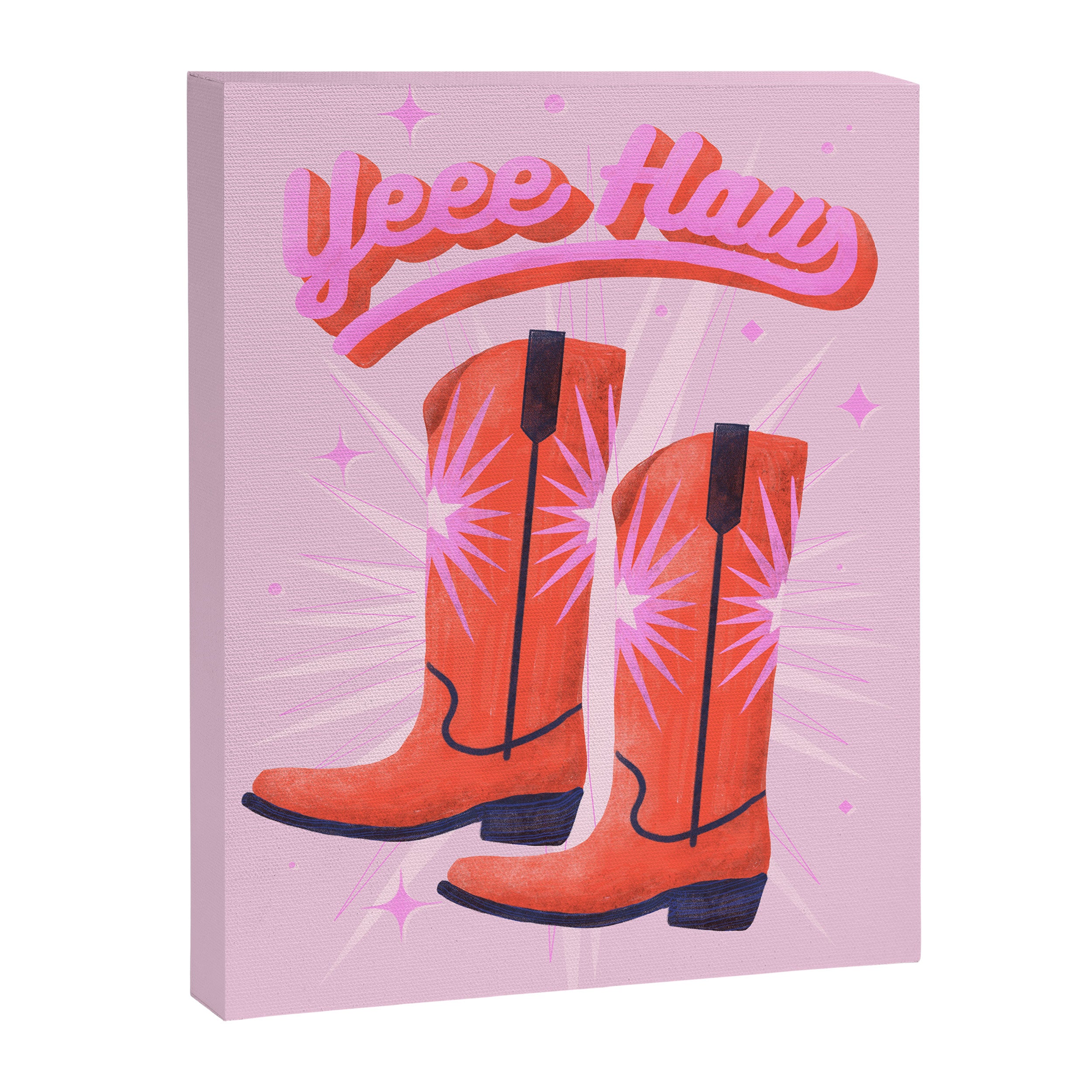 YEEE HAW Cowgirl Boots Canvas Print Gallery Image 6