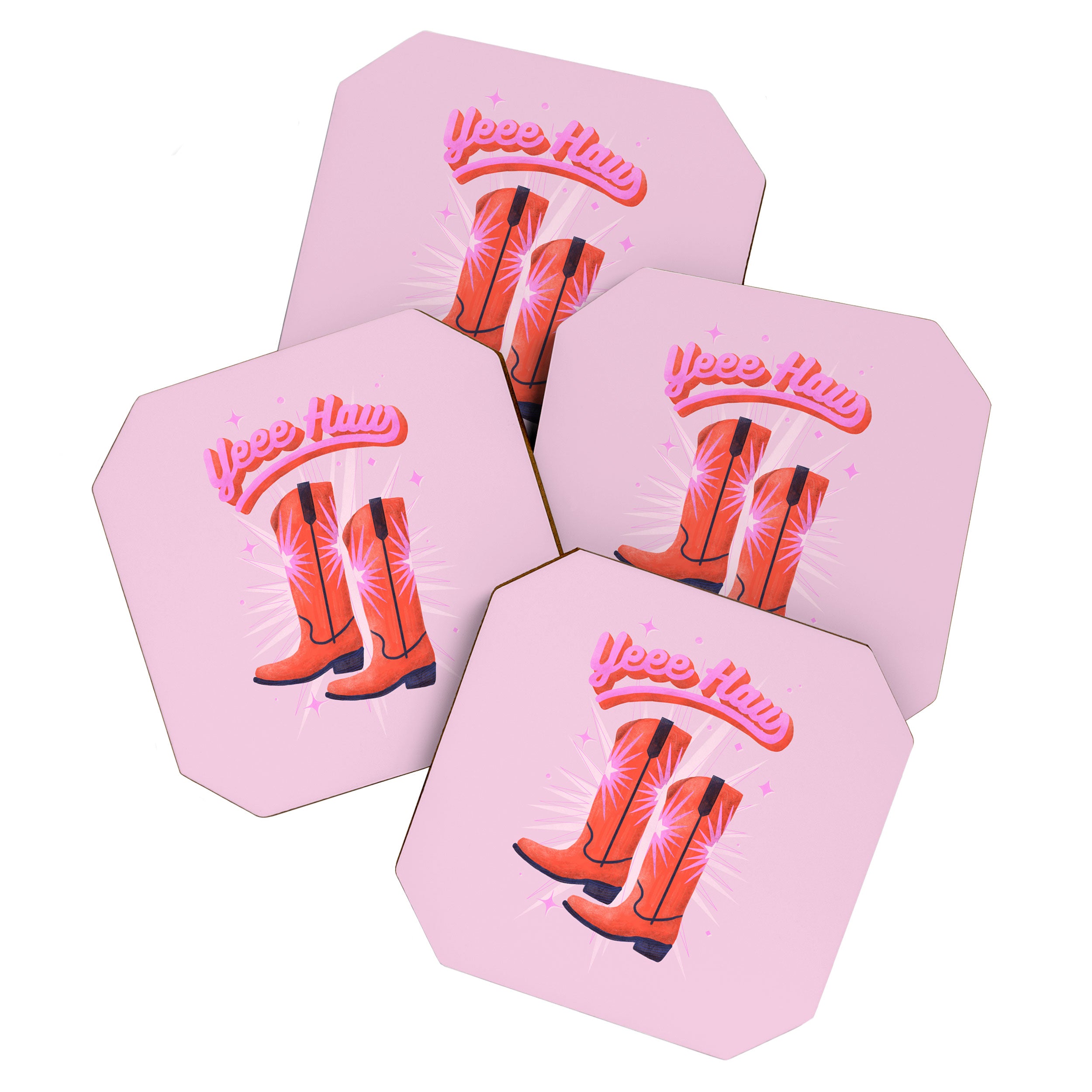 YEEE HAW Cowgirl Boots Coaster Gallery Image 1
