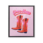 YEEE HAW Cowgirl Boots Framed Canvas Print Gallery Image 6