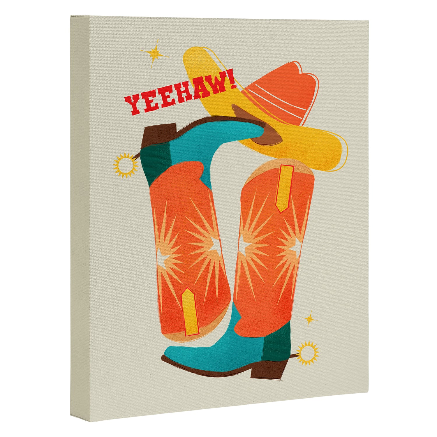 Yeehaw! Bright Cowboy Boots Canvas Print Gallery Image 3