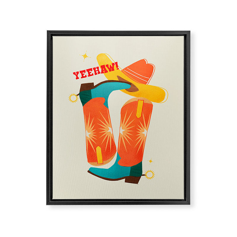 Yeehaw! Bright Cowboy Boots Framed Canvas Print Gallery Image 8