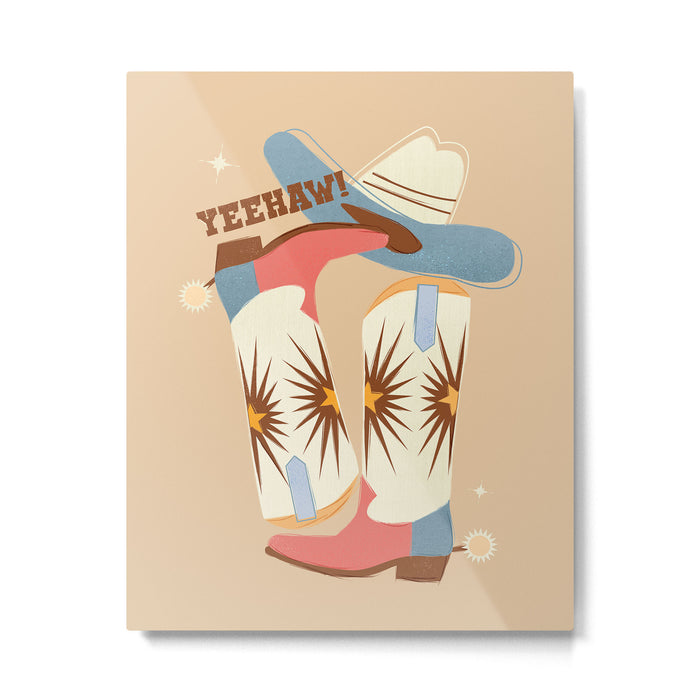 Yeehaw! Cowboy Boots Metal Print Gallery Image 1