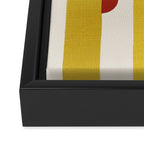 Yellow Stripes and Red Dots Pattern with Texture Framed Canvas Print Gallery Image 3